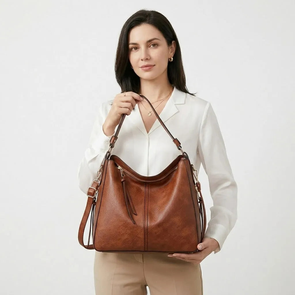 Bolso de Hombro de Piel de Lujo Antirrobo™