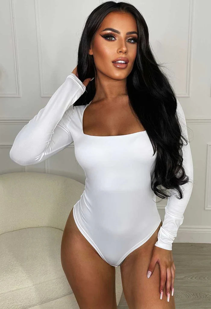 Stefany™ | Body De Manga Larga Con Escote