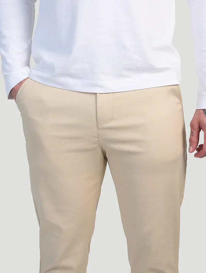 Astino™ | Pantalones Elásticos Beige