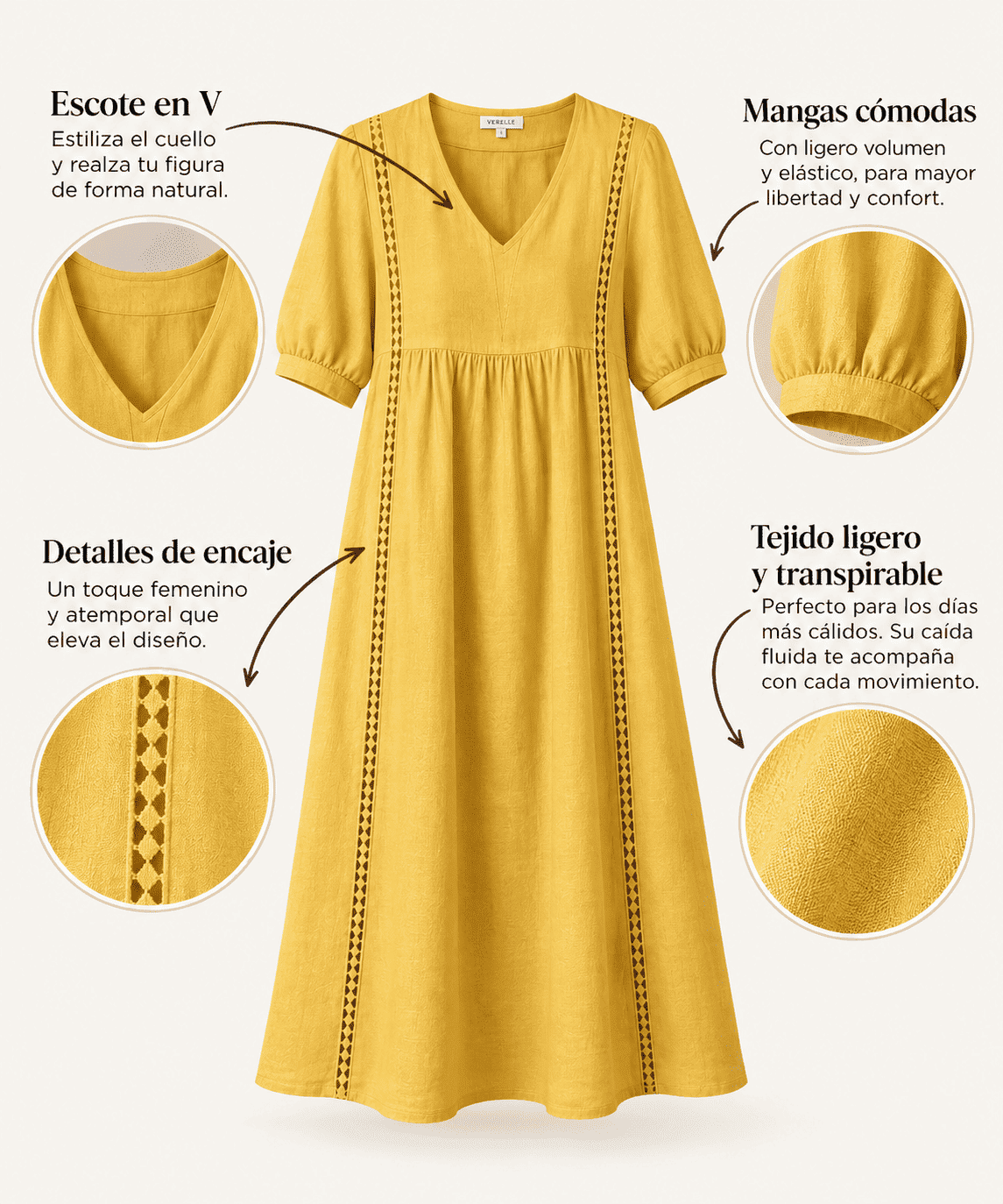 Sefi™ | Vestido Midi Fluido