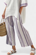 Allegra™ | Camiseta Cómoda y Pantalones de Bambú a Rayas