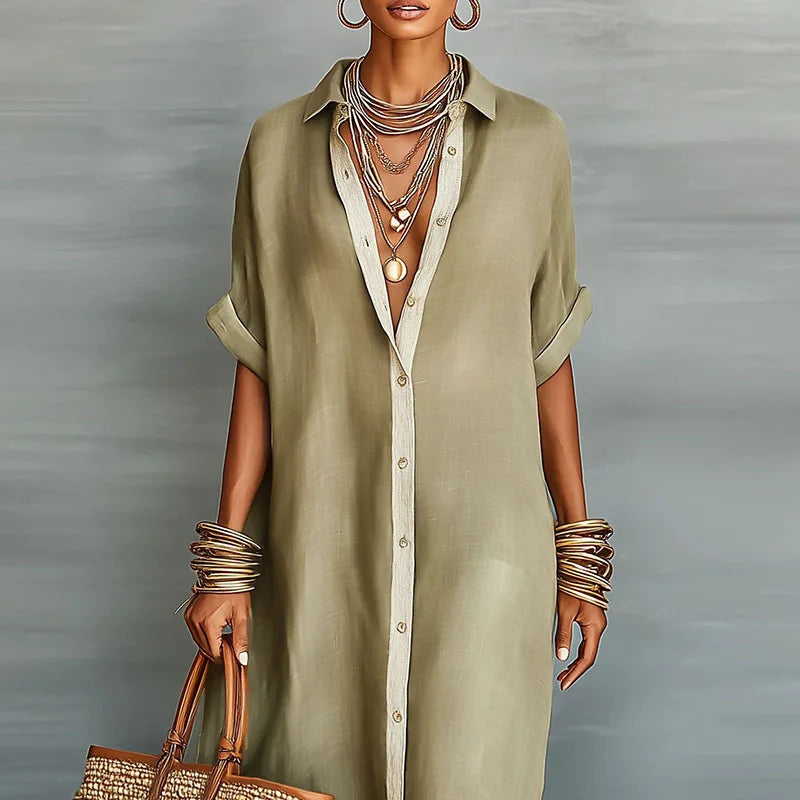 Anastasia™ | Vestido Camisero Largo con Botones