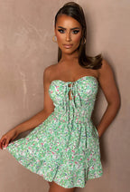 Bianca™ | Vestido Mini con Estampado Floral Verde