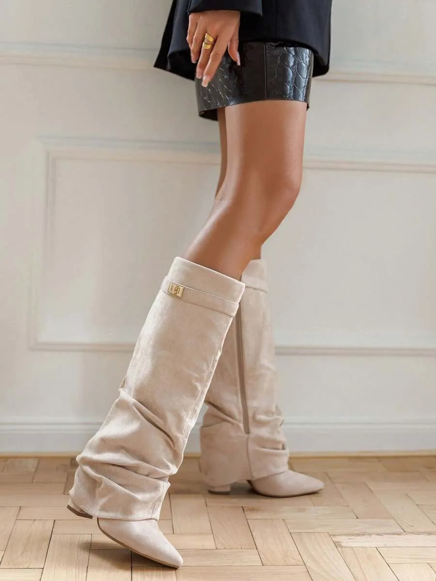 Vela™ | Botas Altas Estilo Slouchy Efecto Ante