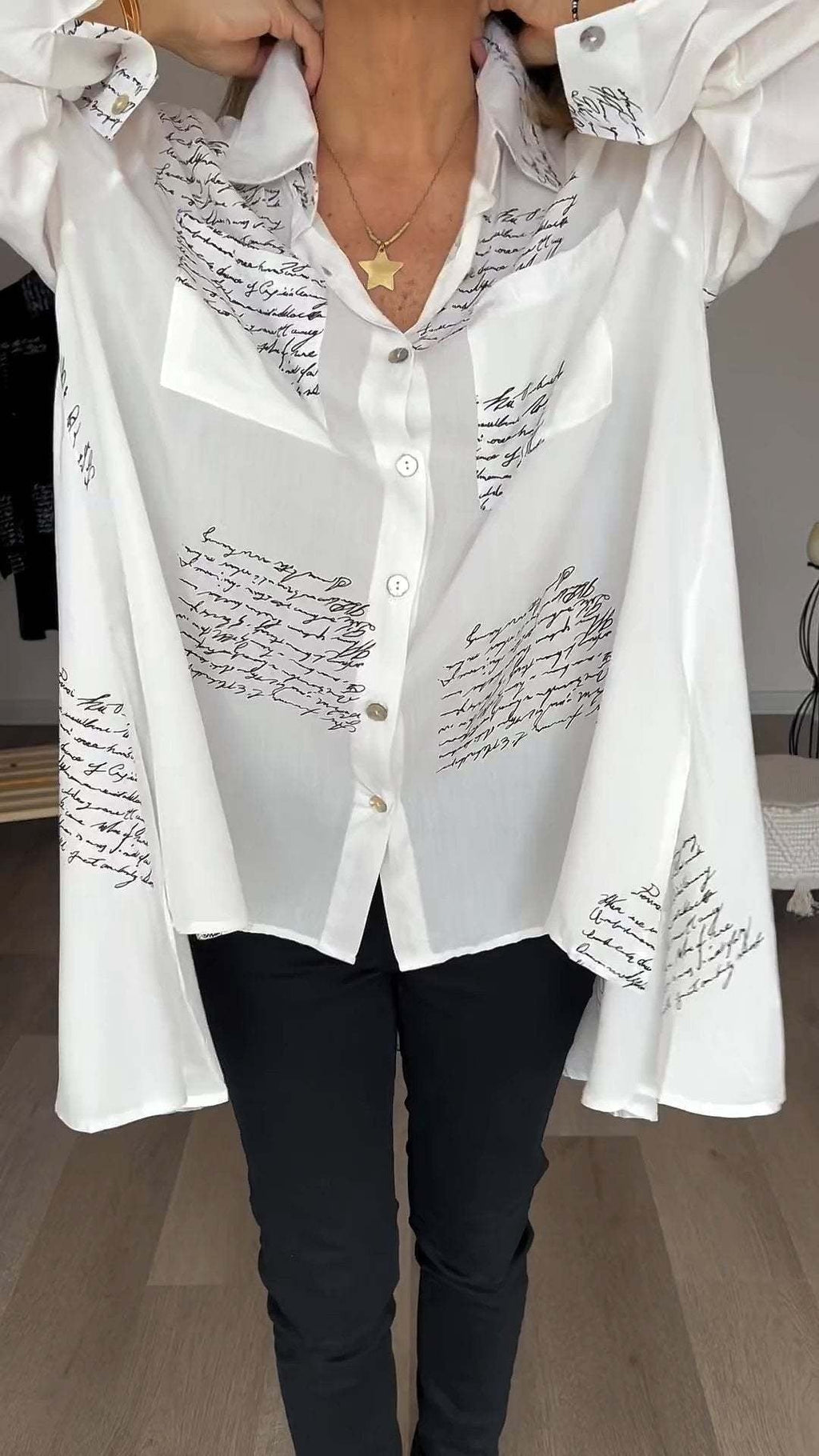 Camisa Larga con Botones™