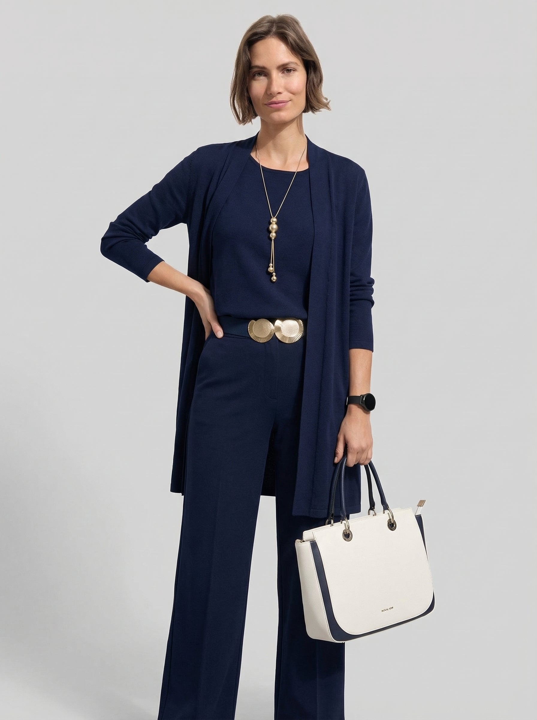 Elena™ | Conjunto Cárdigan Largo Top y Pantalón