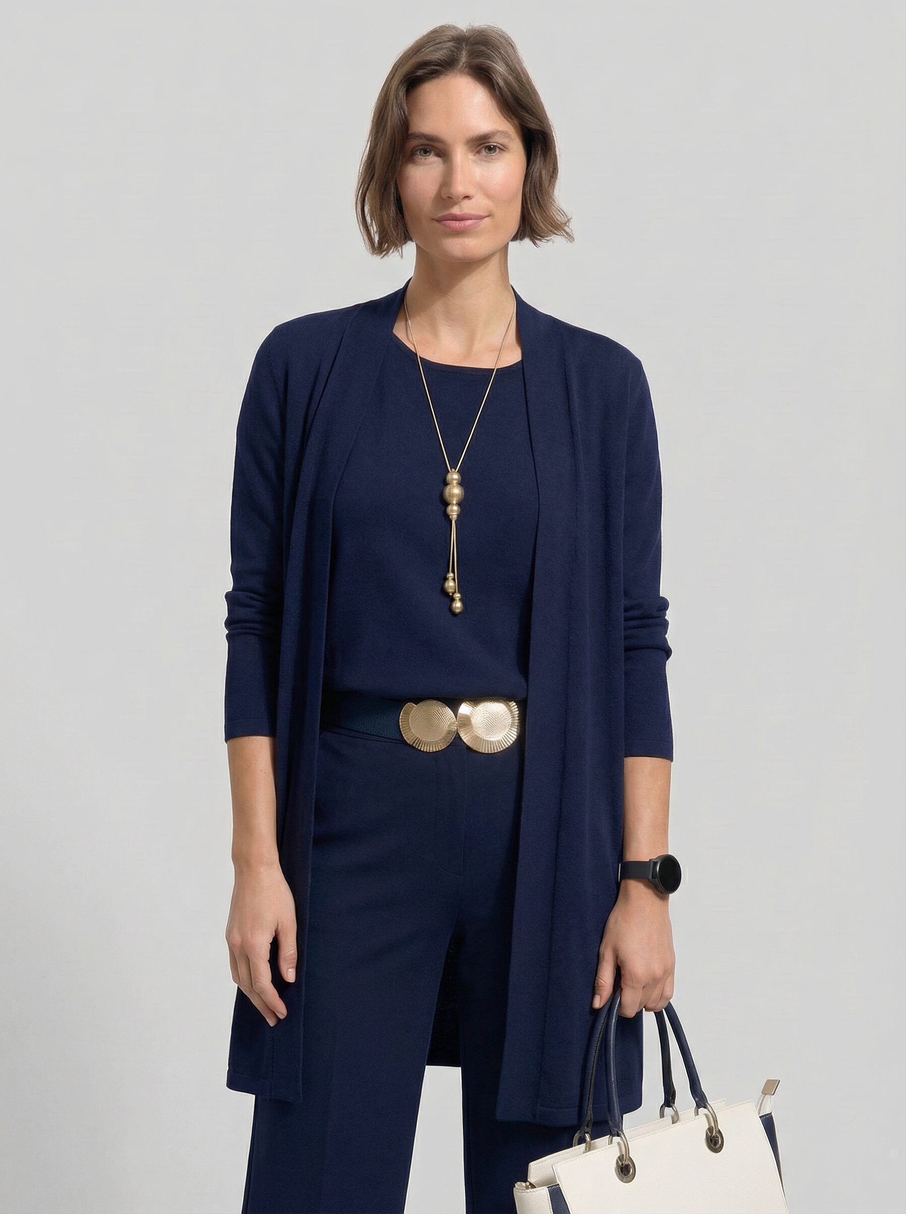 Elena™ | Conjunto Cárdigan Largo Top y Pantalón