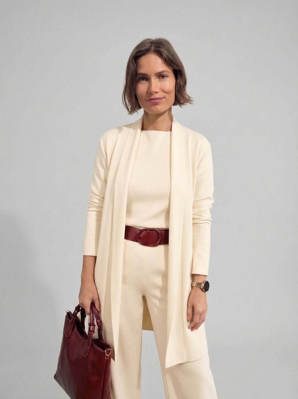 Elena™ | Conjunto Cárdigan Largo Top y Pantalón