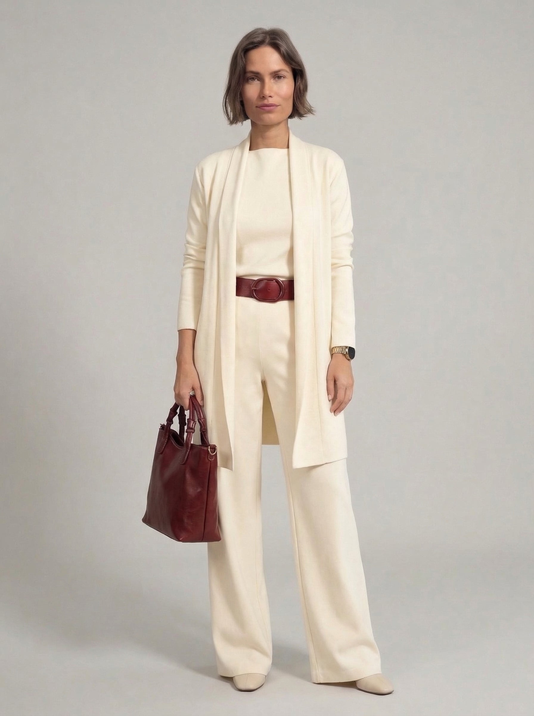 Elena™ | Conjunto Cárdigan Largo Top y Pantalón