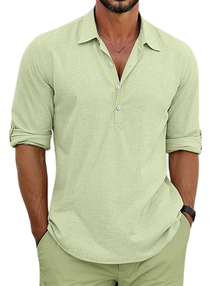 Archie™ | Camisa Clásica de Mezcla Algodón Lino Atemporal