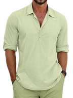 Archie™ | Camisa Clásica de Mezcla Algodón Lino Atemporal