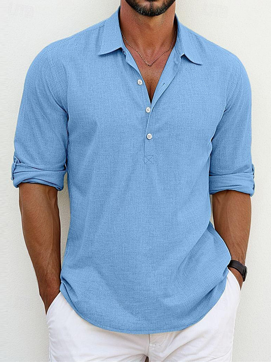 Archie™ | Camisa Clásica de Mezcla Algodón Lino Atemporal